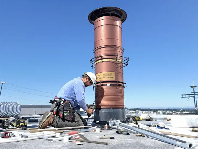 Installed chimney liner by Ipswich Chimney Sweep in Ipswich, MA