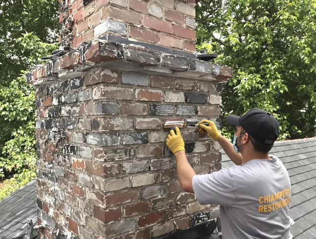 In-progress chimney restoration by Ipswich Chimney Sweep in Ipswich, MA