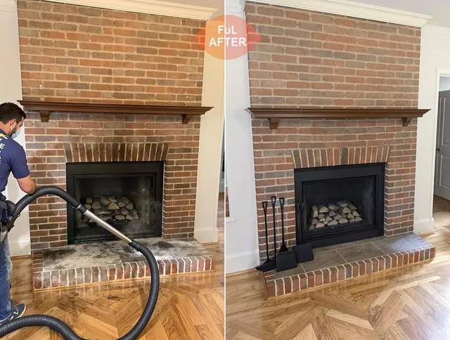 Ipswich Chimney Sweep carefully sanitizing a fireplace in Ipswich, MA