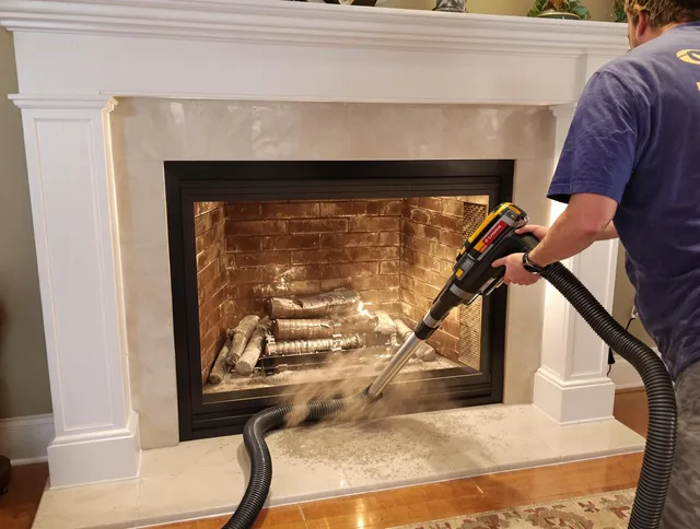Fireplace cleaning performed by Ipswich Chimney Sweep in Ipswich, MA